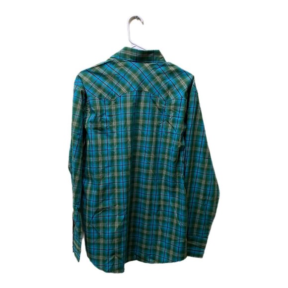Wrangler Green and Blue Button Down Shirt, Large, Pre-owned - Picture 4 of 6